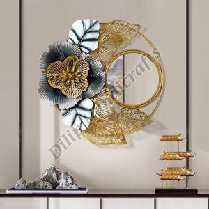 Coated Glass Designer Metal Wall Mirror, Edge Type : Round Edge