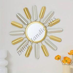 Golden Metal Wall Hanging Mirror For Decoration