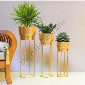 Set Of 3 Modern Metal Planter Stand