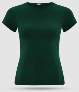 Ladies Green Plain T Shirt, Packaging Type : Corrugated Box