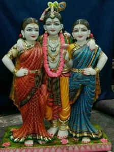 Krishna Radha Rukmani Marble Statue, Speciality : Shiny, Dust Resistance