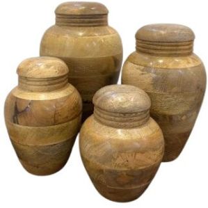 Wooden Urns Set Of 4