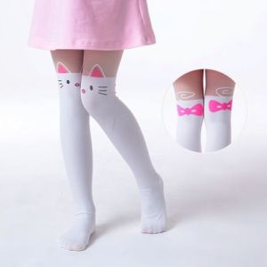 Girls Animal Pattern Knee High Socks, Technics : Machine Made