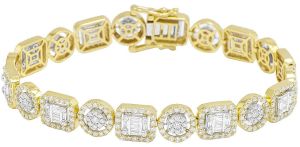 10k Gold Moissnite Diamond Statement Bracelet