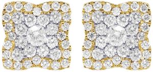 10k Gold Round Cut Diamond Earrings