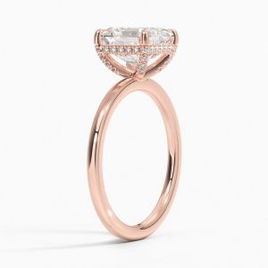 Asscher Cut Solitaire Diamond Engagement Ring