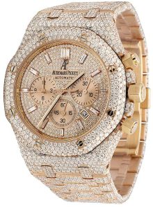 Audemars Piguet Rose Tone Round Vvs Diamond Men And Women Watch