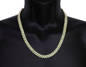 Mens Diamond Cuban Link Chain In Sterling Silver