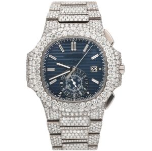 Moissanite Diamond Studded Patek Philippe Watch In Vvs Clarity