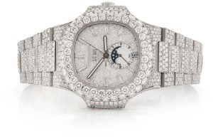 Patek Philippe 40mm Moissanite Diamond Watch In Vvs Clarity