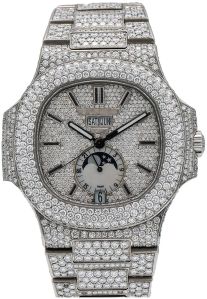 Patek Philippe Nautilus Studded With Vvs Moissanite Diamond Watch