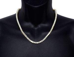 Sterling Silver White Gold Plated Studded In Moissanite Diamond Tennis Chain