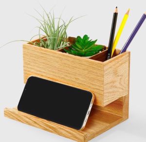 Kona Wooden Pen Stand, Shape : Square, Rectangular