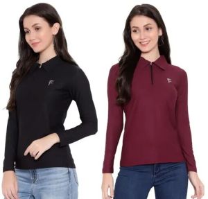 Full Sleeve Ladies Polo T Shirt