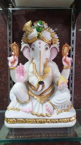 1 Feet Marble Ganesha Statue