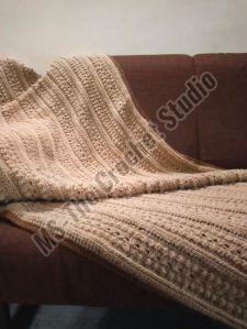 Wool Crochet Sofa Throw, Technics : Handmade