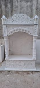 Polished White Marble Carving Temple, Stone Form : Makrana