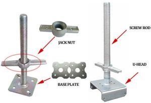 Galvanized Steel Non Polished Scaffolding Screw Jack For Industrial Use