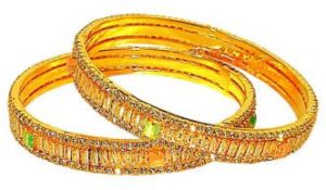 Ladies Gold Plated Metal Bangle