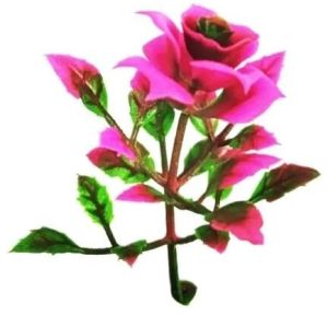 Rose Dark Green Pink - Artificial Plastic Plant Fillers