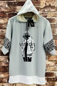 Mens Graphic Print Polyester Oversized Hoodie