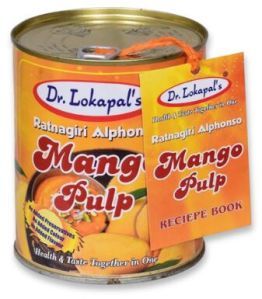 Dr. Lokapal’s Natural Ratnagiri Alphonso Mango Pulp, Packaging Size : 850 Gm