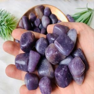 Dark Purple Lepidolite Tumbled Stone