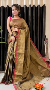 Fabric Tissue Linen Saree