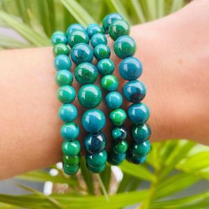 Chrysocolla Bracelet - 8 Mm, Packaging Type : Kraft Paper Box