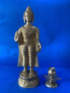 Brass Standing Buddha Statue