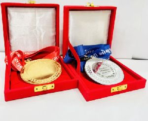 Metal Polished Round Golden Brass Medal For Champions Awards