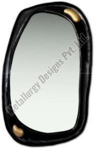 Polished Toughened Glass Antique Black Wall Mirror For Household