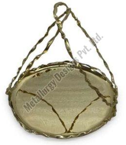 Polished Plain Metallurgy Brass Cake Stand, Color : Golden