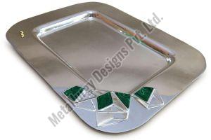 Plain Silver Plating Mountain Small Serving Tray