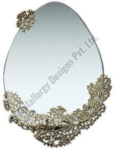 Polished Toughened Glass Oval Shape Wall Mirror For Household