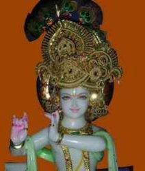 Printed Marble Lord Krishna Statue For Shop, Office, Home