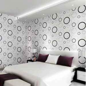 Plastic Printed PVC Wallpaper, Color : White (Base)