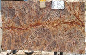 Rectangular Bidasar Brown Marble Slab, For Hotel, Kitchen, Restaurant, Pattern : Plain