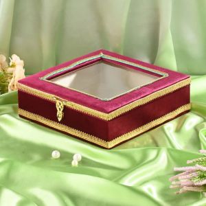 Royal Velvet Translucent Golden Lace Design Box