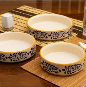 Plain Ceramic Bowl Set, Shape : Round