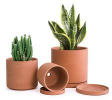 Plain Polished Terracotta Pots, Shape : Round