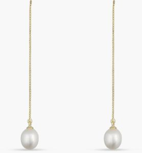 Aurora Pearl Gold Plated Silver Threader Earring