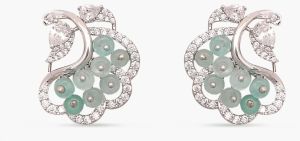 Botanic Cz Silver Stud Earrings