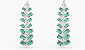 Emeraude Chandelier Silver Earrings