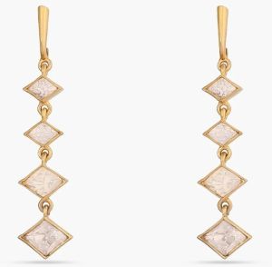 EVA Gold Plated Moissanite Silver Drop Earrings