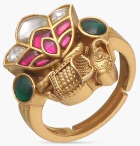 Gaja Kavya Jadau Finger Ring