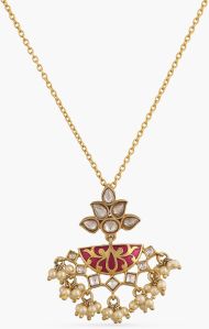 Jamuna Jadau Silver Pendant Necklace