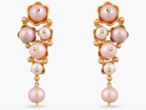 Larah White Pearl Drop Silver Earrings