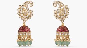 Mango Motif Grand Silver Jhumki Earrings