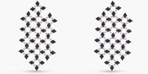 Monochrome Play Statement Silver Drop Earrings